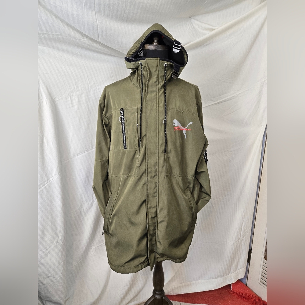 PUMA Men's Olive Hooded Jacket